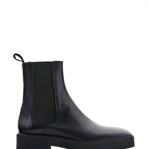 ZARA Low Heeled Squared toe leather Ankle Boots